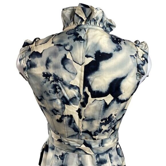 Magaschoni Collection Silk Floral Sleeveless Button Down Silk Dress Size s - Picture 5 of 10